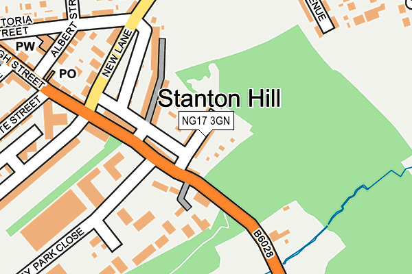 NG17 3GN map - OS OpenMap – Local (Ordnance Survey)