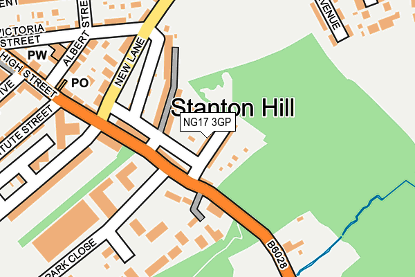 NG17 3GP map - OS OpenMap – Local (Ordnance Survey)