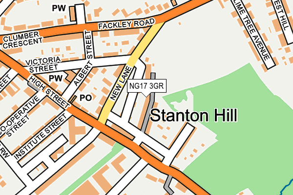 NG17 3GR map - OS OpenMap – Local (Ordnance Survey)