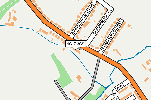 NG17 3GS map - OS OpenMap – Local (Ordnance Survey)