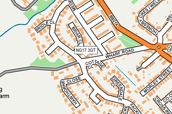 NG17 3GT map - OS OpenMap – Local (Ordnance Survey)