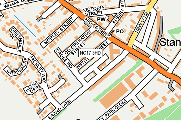 NG17 3HD map - OS OpenMap – Local (Ordnance Survey)
