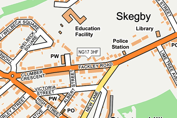 NG17 3HF map - OS OpenMap – Local (Ordnance Survey)