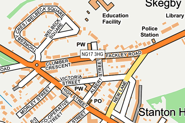 NG17 3HG map - OS OpenMap – Local (Ordnance Survey)