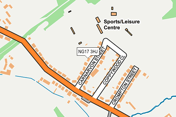 NG17 3HJ map - OS OpenMap – Local (Ordnance Survey)