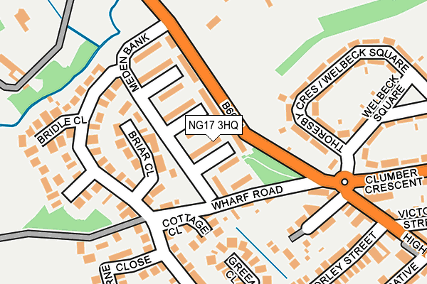 NG17 3HQ map - OS OpenMap – Local (Ordnance Survey)
