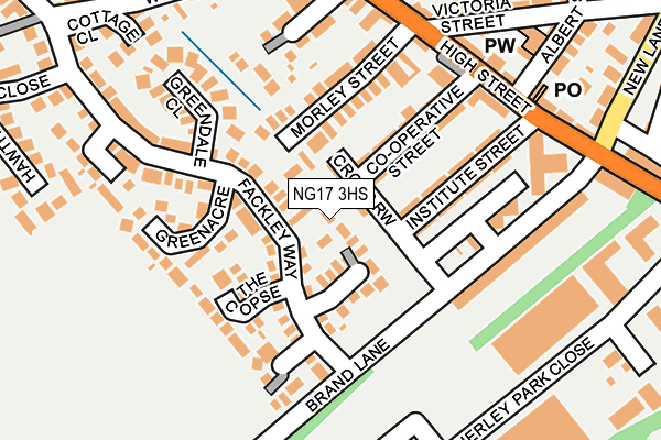 NG17 3HS map - OS OpenMap – Local (Ordnance Survey)