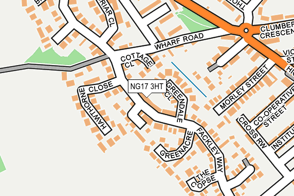 NG17 3HT map - OS OpenMap – Local (Ordnance Survey)
