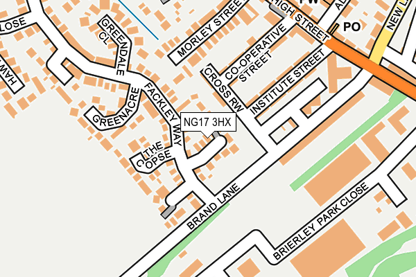 NG17 3HX map - OS OpenMap – Local (Ordnance Survey)