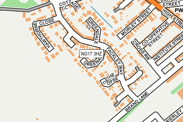 NG17 3HZ map - OS OpenMap – Local (Ordnance Survey)