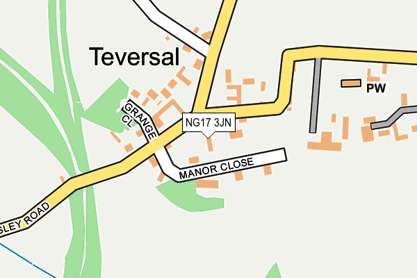 NG17 3JN map - OS OpenMap – Local (Ordnance Survey)