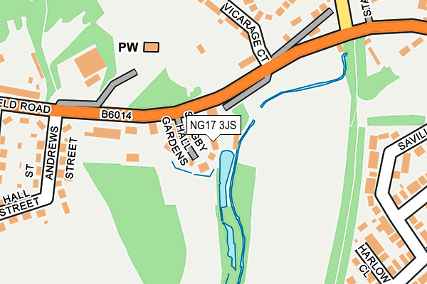 NG17 3JS map - OS OpenMap – Local (Ordnance Survey)