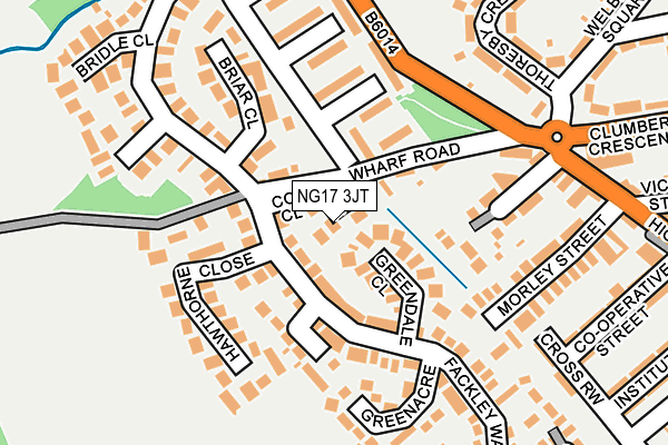 NG17 3JT map - OS OpenMap – Local (Ordnance Survey)