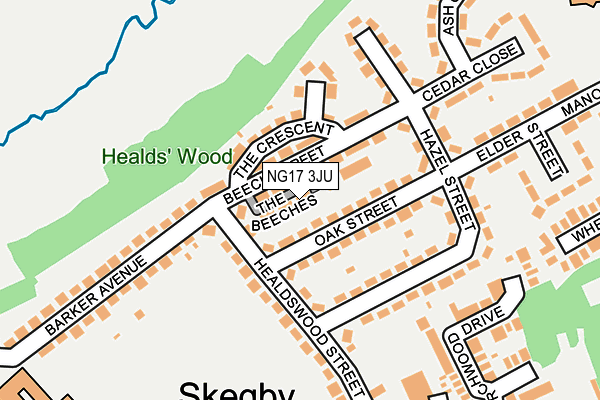 NG17 3JU map - OS OpenMap – Local (Ordnance Survey)