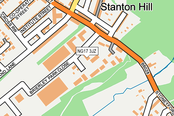 NG17 3JZ map - OS OpenMap – Local (Ordnance Survey)