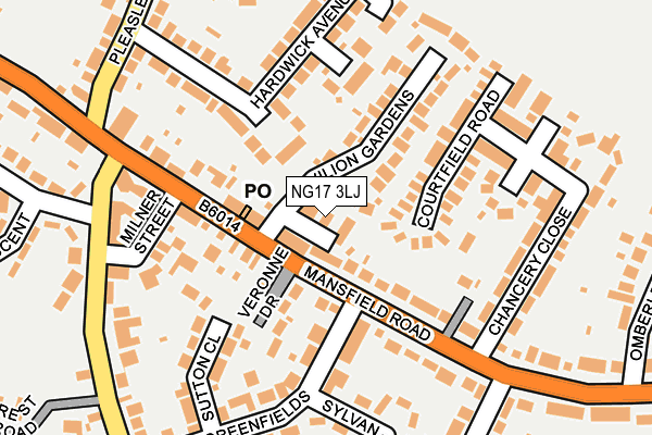 NG17 3LJ map - OS OpenMap – Local (Ordnance Survey)