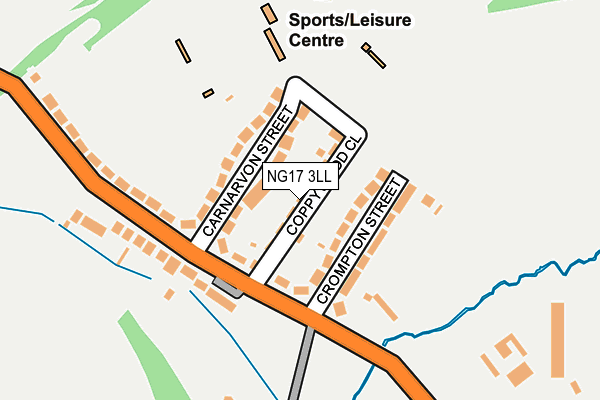 NG17 3LL map - OS OpenMap – Local (Ordnance Survey)