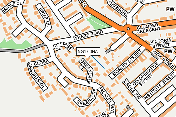 NG17 3NA map - OS OpenMap – Local (Ordnance Survey)