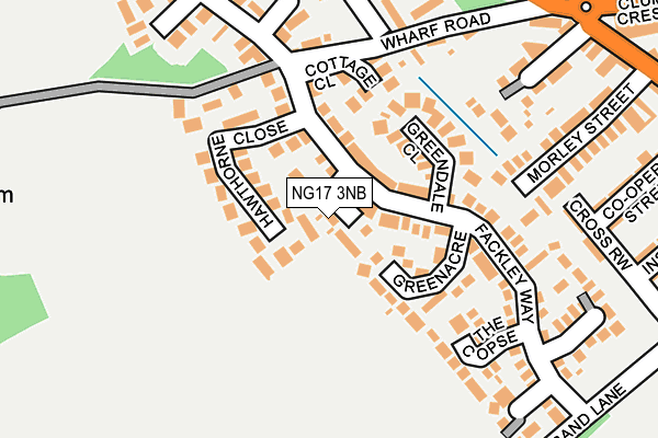 NG17 3NB map - OS OpenMap – Local (Ordnance Survey)