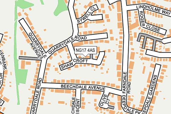NG17 4AS map - OS OpenMap – Local (Ordnance Survey)