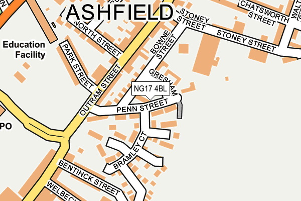 NG17 4BL map - OS OpenMap – Local (Ordnance Survey)