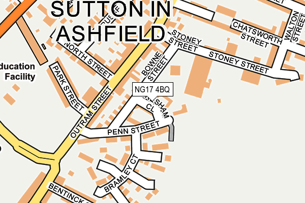 NG17 4BQ map - OS OpenMap – Local (Ordnance Survey)