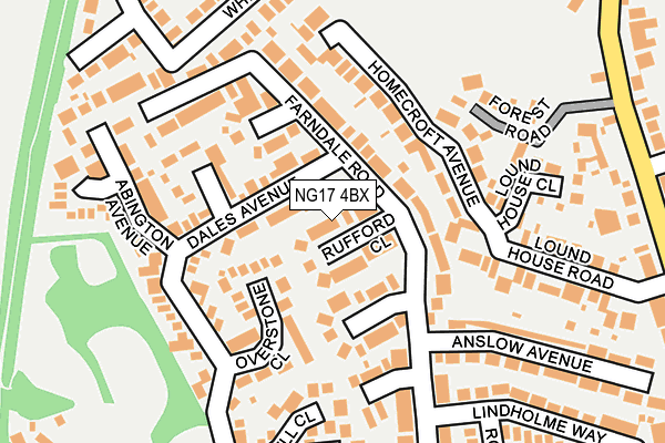 NG17 4BX map - OS OpenMap – Local (Ordnance Survey)