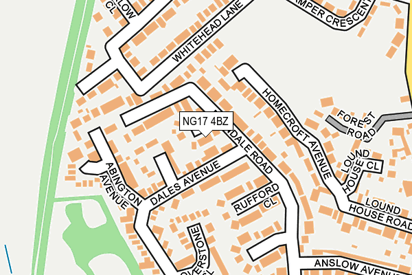NG17 4BZ map - OS OpenMap – Local (Ordnance Survey)