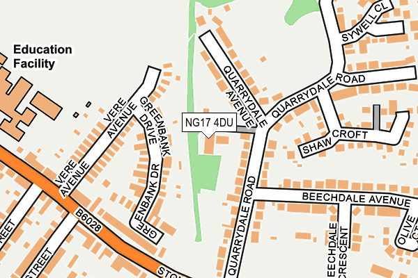 NG17 4DU map - OS OpenMap – Local (Ordnance Survey)