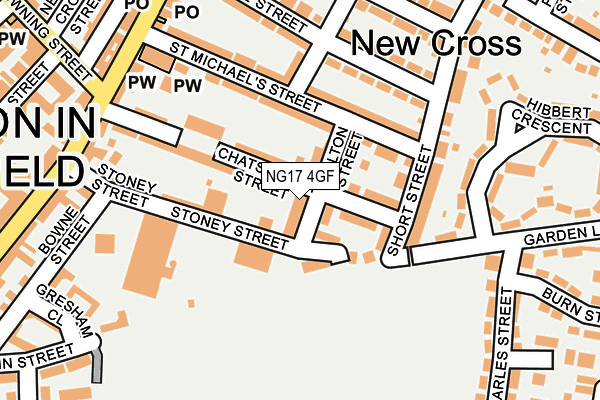 NG17 4GF map - OS OpenMap – Local (Ordnance Survey)