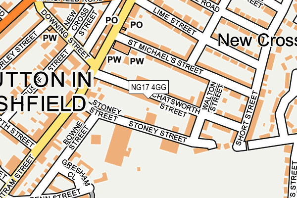 NG17 4GG map - OS OpenMap – Local (Ordnance Survey)