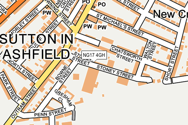 NG17 4GH map - OS OpenMap – Local (Ordnance Survey)