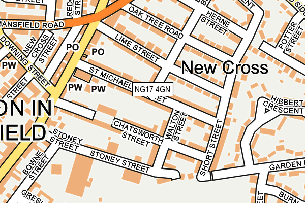 NG17 4GN map - OS OpenMap – Local (Ordnance Survey)