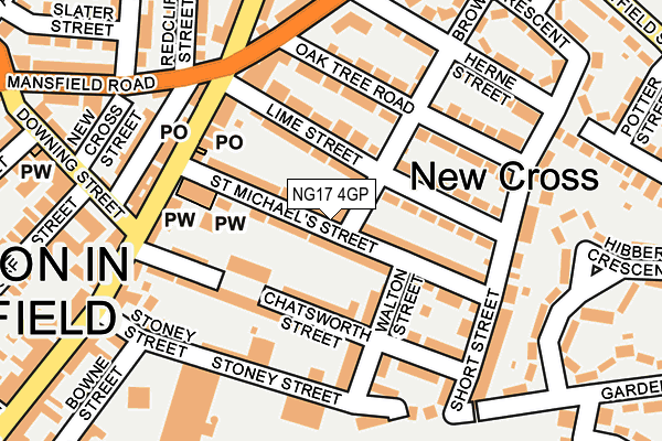 NG17 4GP map - OS OpenMap – Local (Ordnance Survey)