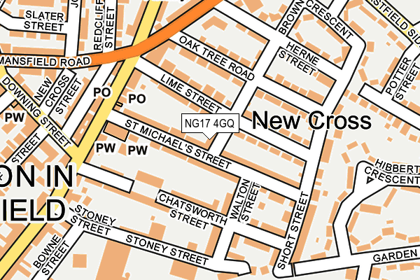 NG17 4GQ map - OS OpenMap – Local (Ordnance Survey)