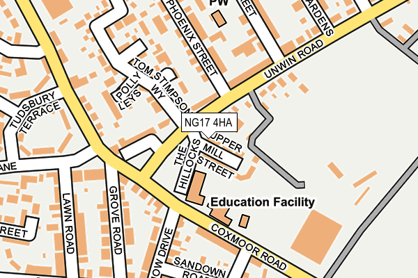 NG17 4HA map - OS OpenMap – Local (Ordnance Survey)