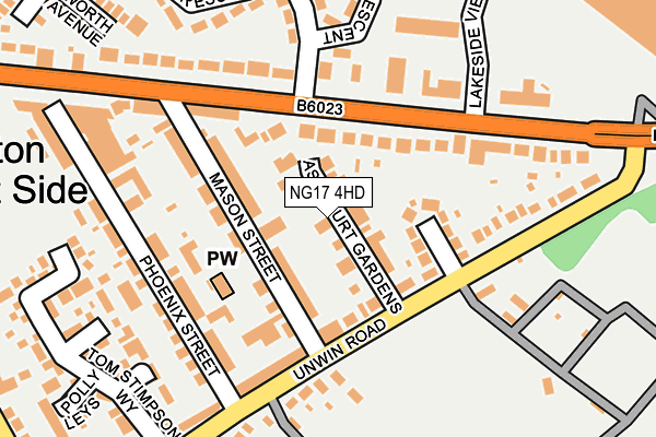 NG17 4HD map - OS OpenMap – Local (Ordnance Survey)