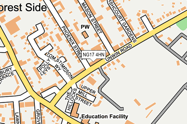 NG17 4HN map - OS OpenMap – Local (Ordnance Survey)