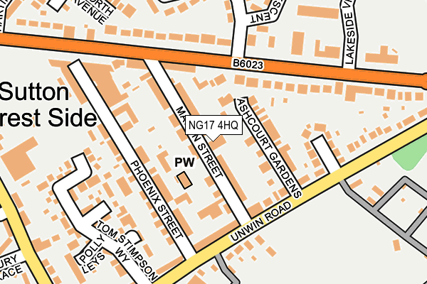 NG17 4HQ map - OS OpenMap – Local (Ordnance Survey)