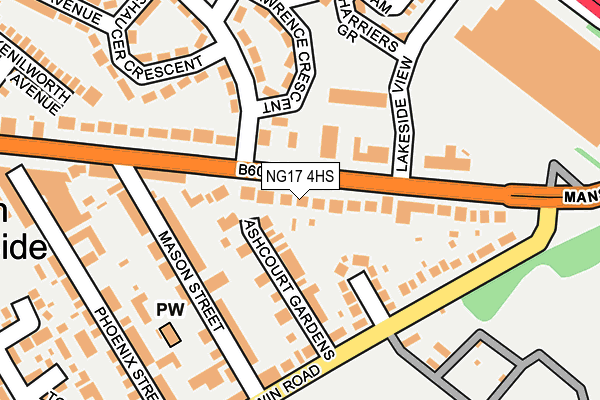 NG17 4HS map - OS OpenMap – Local (Ordnance Survey)
