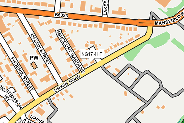 NG17 4HT map - OS OpenMap – Local (Ordnance Survey)
