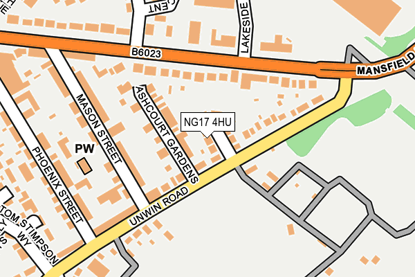 NG17 4HU map - OS OpenMap – Local (Ordnance Survey)
