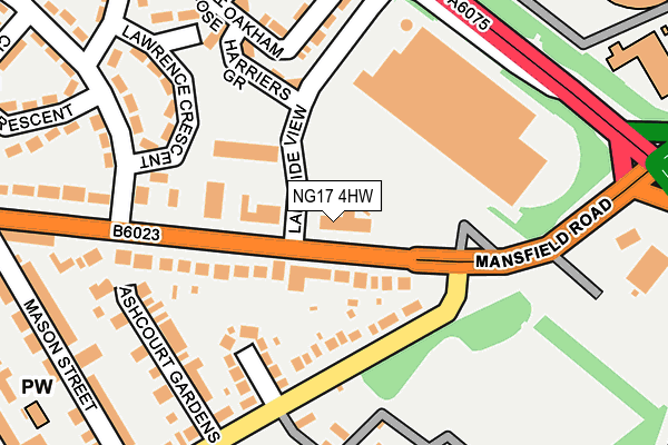 NG17 4HW map - OS OpenMap – Local (Ordnance Survey)