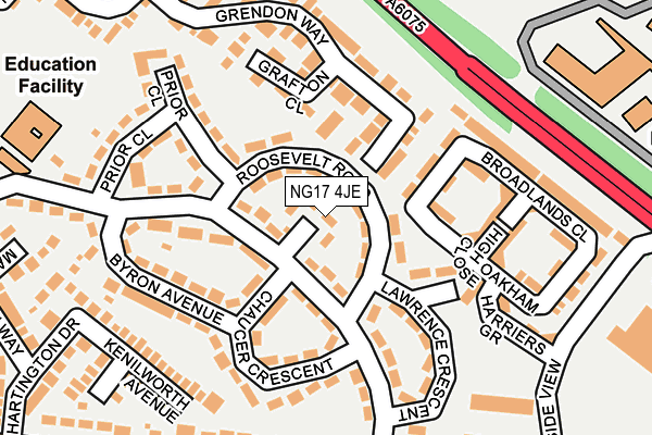 NG17 4JE map - OS OpenMap – Local (Ordnance Survey)