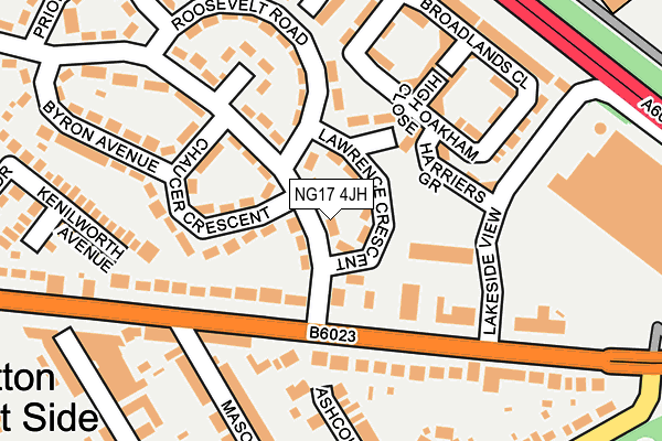 NG17 4JH map - OS OpenMap – Local (Ordnance Survey)