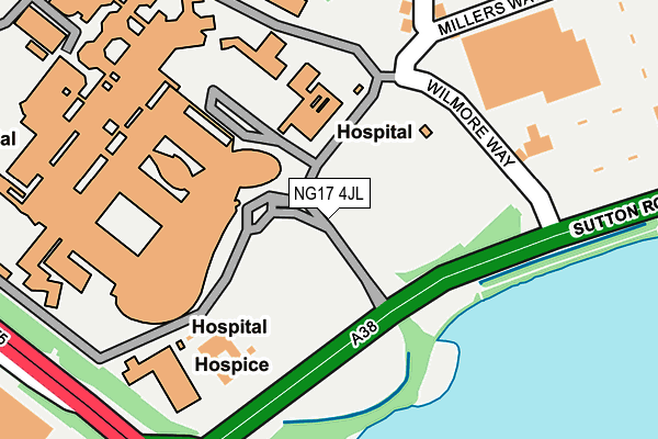 NG17 4JL map - OS OpenMap – Local (Ordnance Survey)