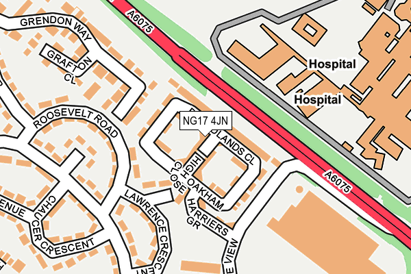 NG17 4JN map - OS OpenMap – Local (Ordnance Survey)