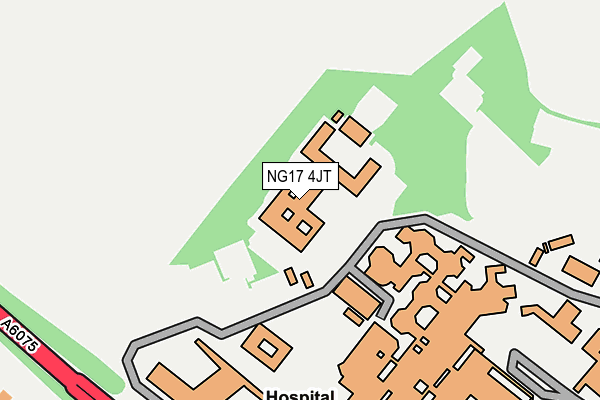 NG17 4JT map - OS OpenMap – Local (Ordnance Survey)