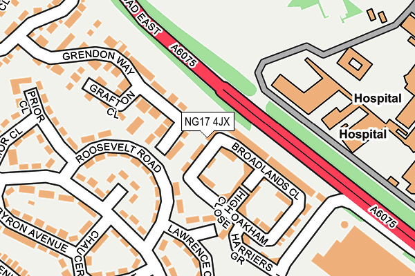 NG17 4JX map - OS OpenMap – Local (Ordnance Survey)