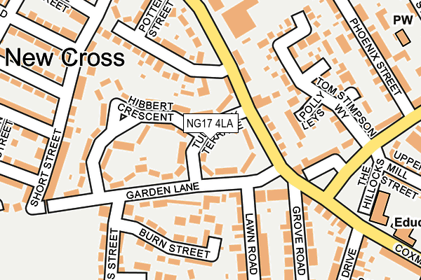 NG17 4LA map - OS OpenMap – Local (Ordnance Survey)